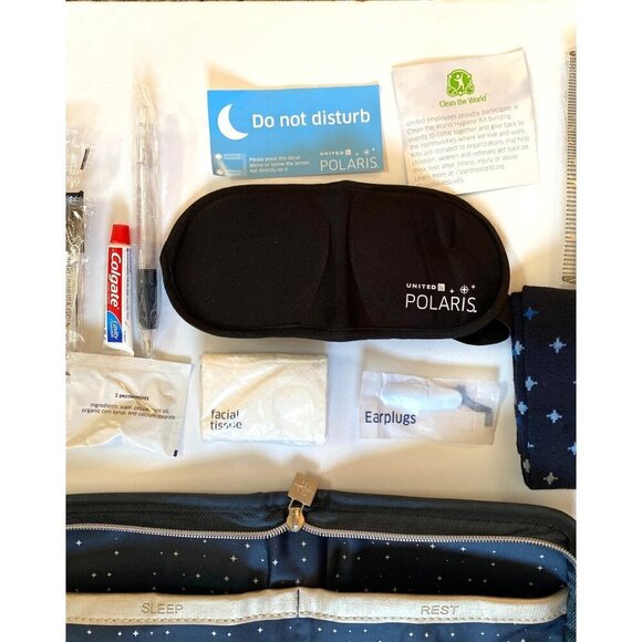 United‎ Polaris Business Class Amenity navy blue kit -NEW - Picture 9 of 13